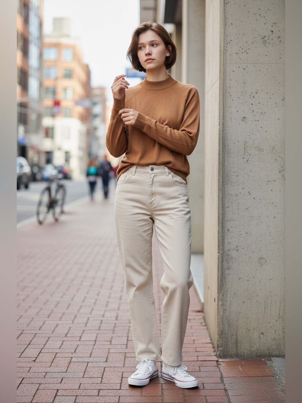 Zara Camel Turtleneck Sweater, Size S